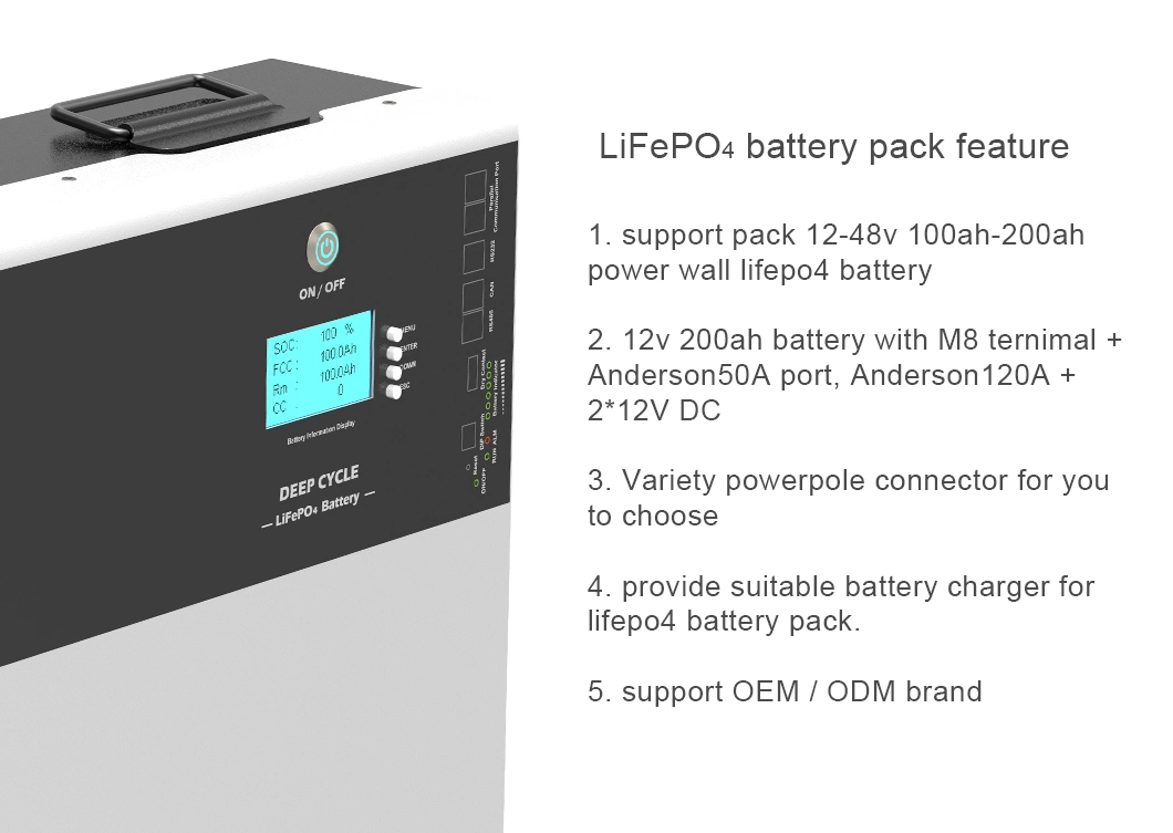 New Design Solar Home Power-Wall 12V 24V 48V 200ah 2kwh 5kwh 10kwh LiFePO4 Wall Mounted Solar Lithium Battery